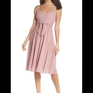 BB Dakota Dusty Rose Tie-Waist Midi Dress